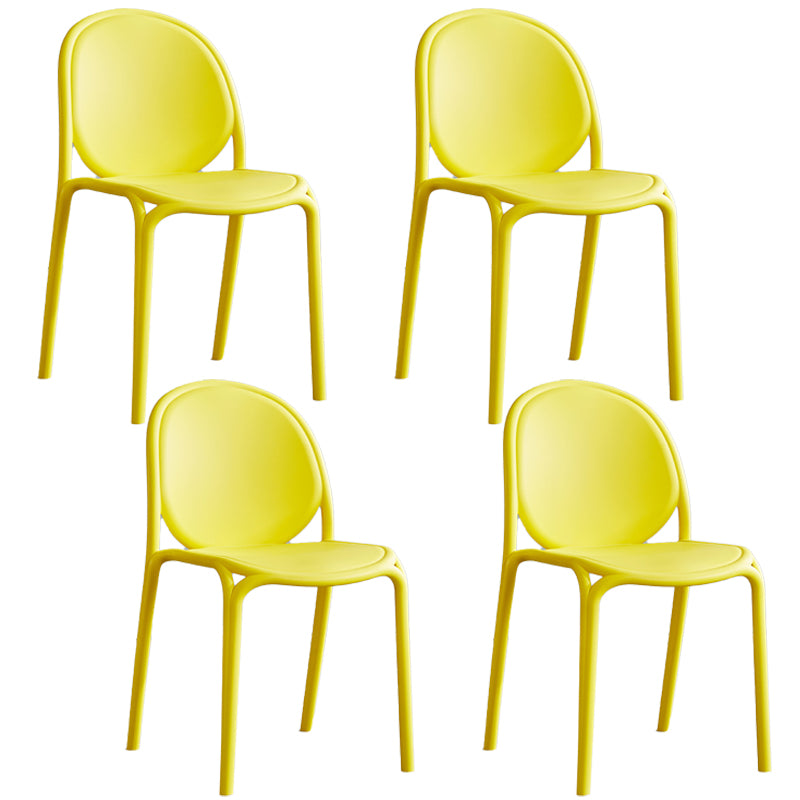 Silla sin brazos de plástico de estilo escandinavo, respaldo sólido, sillas laterales