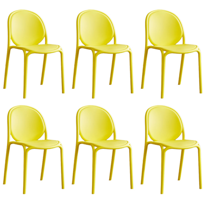Silla sin brazos de plástico de estilo escandinavo, respaldo sólido, sillas laterales