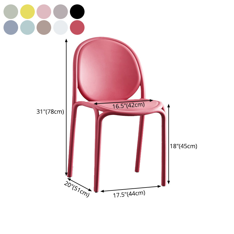 Silla sin brazos de plástico de estilo escandinavo, respaldo sólido, sillas laterales