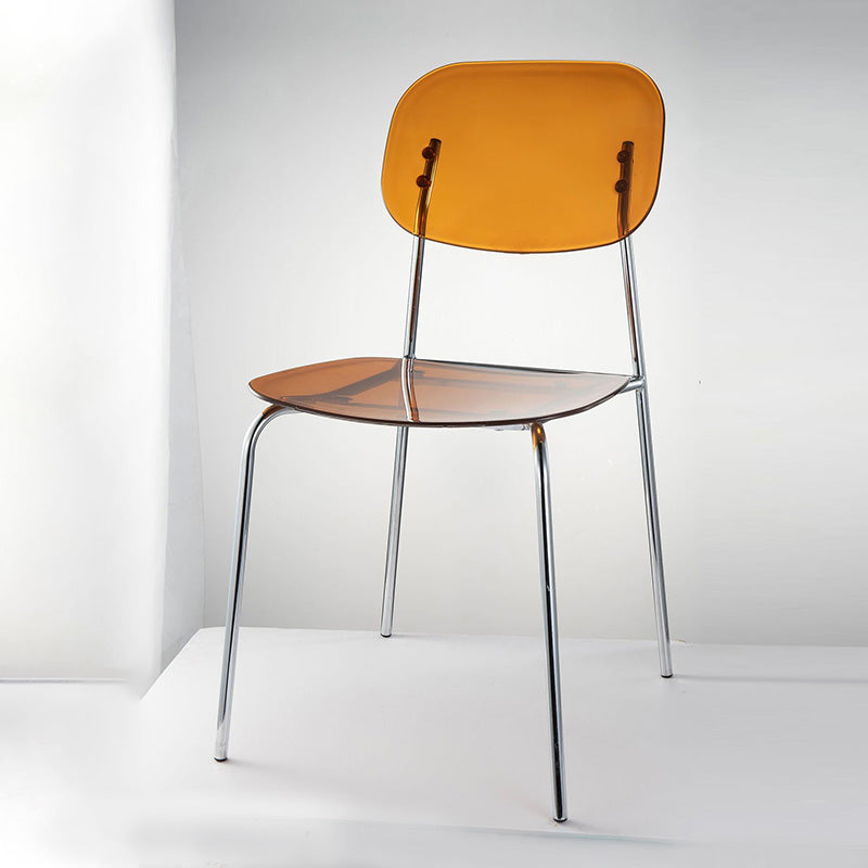 Plastique de chaises latérales de salle à manger à dos ouvert de style industriel dinant des chaises sans bras