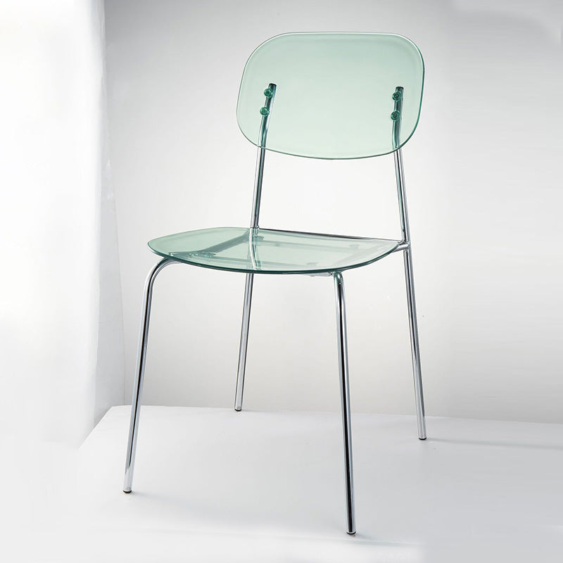 Plastique de chaises latérales de salle à manger à dos ouvert de style industriel dinant des chaises sans bras