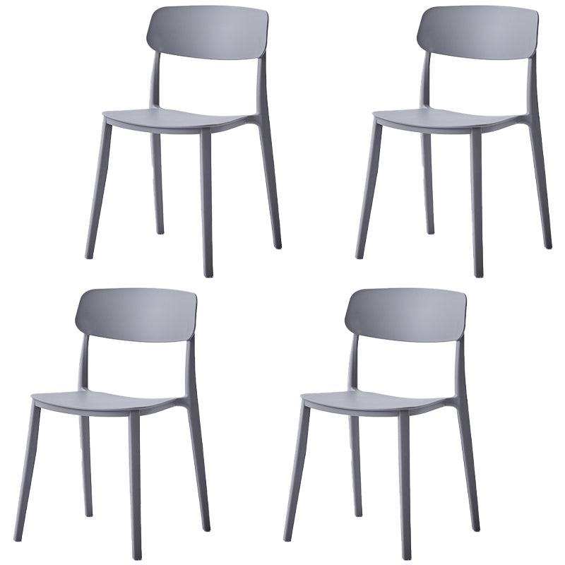 Chaise latérale de restaurant en plastique scandinave, couleurs bonbon, chaise de salle à manger à dossier ouvert