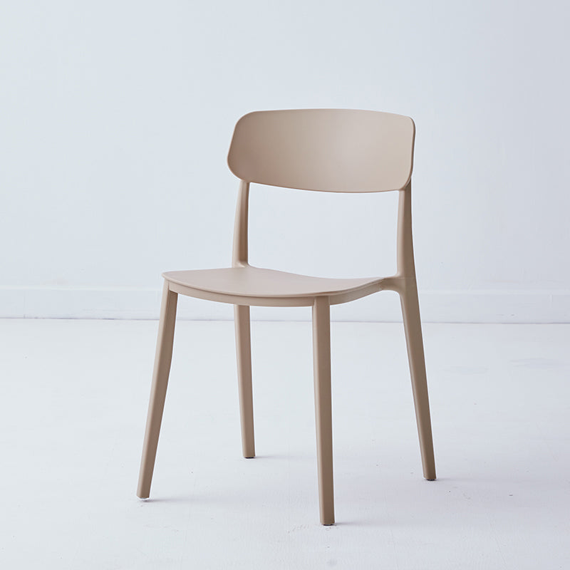 Chaise latérale de restaurant en plastique scandinave, couleurs bonbon, chaise de salle à manger à dossier ouvert