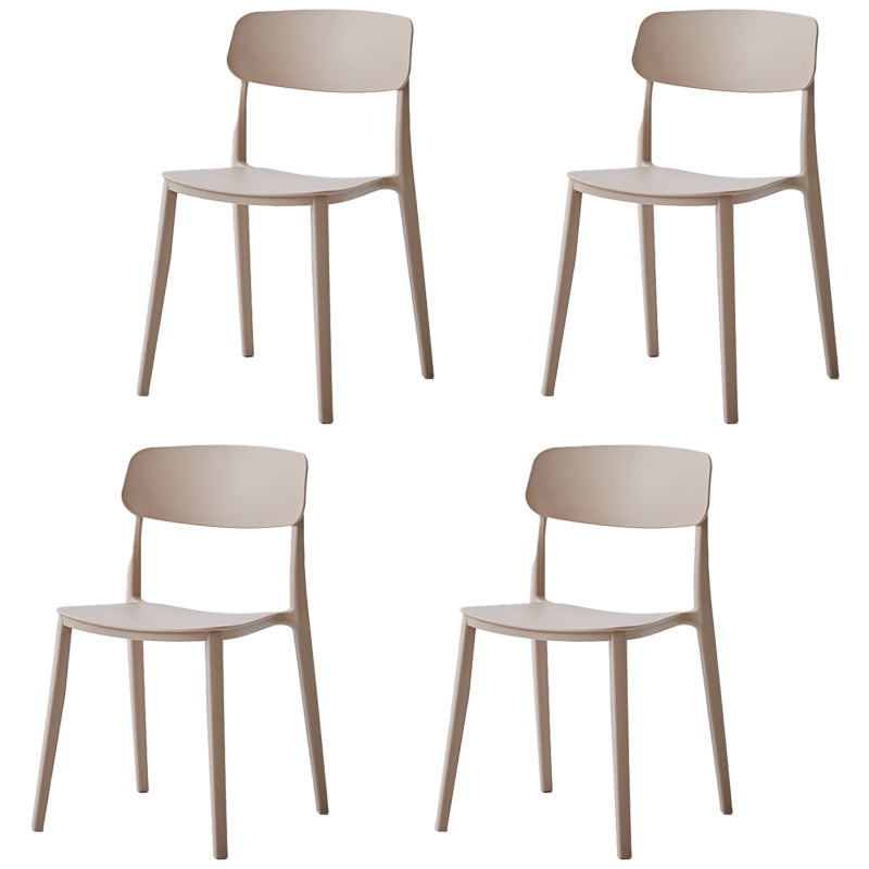 Chaise latérale de restaurant en plastique scandinave, couleurs bonbon, chaise de salle à manger à dossier ouvert