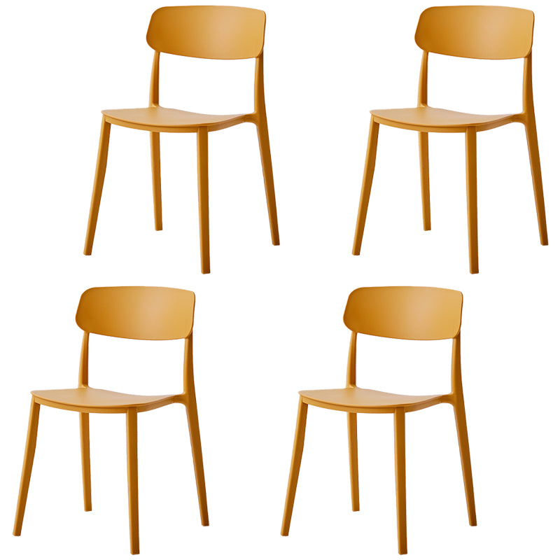 Chaise latérale de restaurant en plastique scandinave, couleurs bonbon, chaise de salle à manger à dossier ouvert