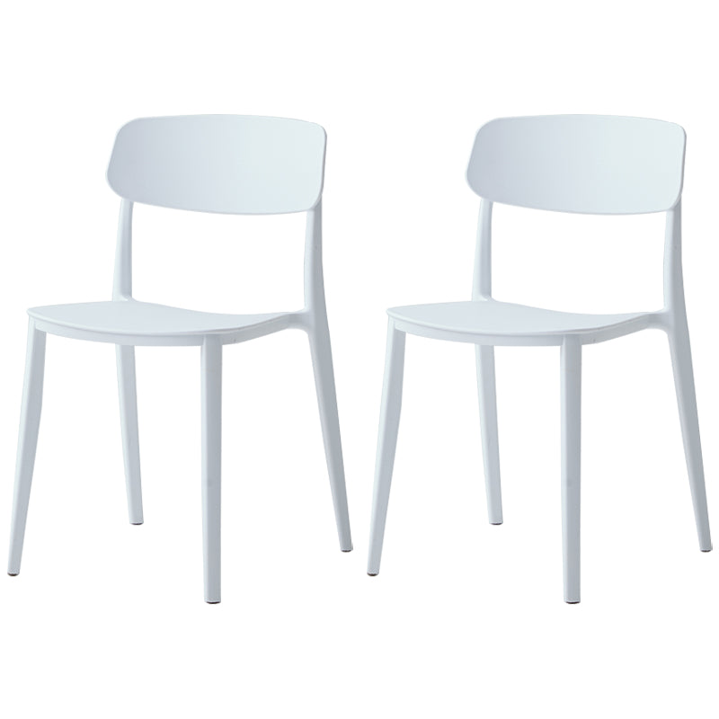 Chaise latérale de restaurant en plastique scandinave, couleurs bonbon, chaise de salle à manger à dossier ouvert