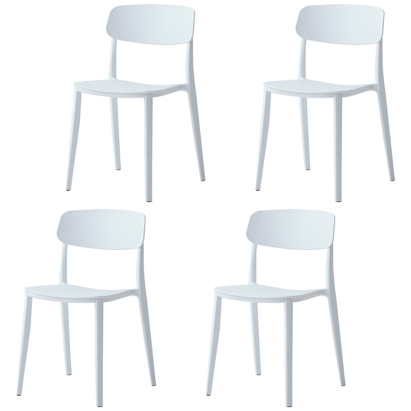 Chaise latérale de restaurant en plastique scandinave, couleurs bonbon, chaise de salle à manger à dossier ouvert