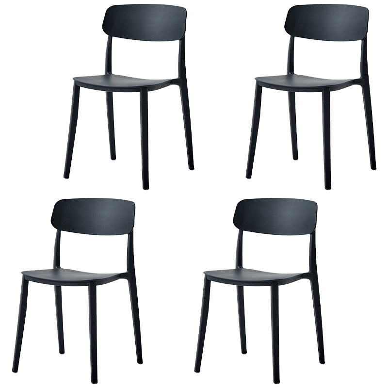 Chaise latérale de restaurant en plastique scandinave, couleurs bonbon, chaise de salle à manger à dossier ouvert