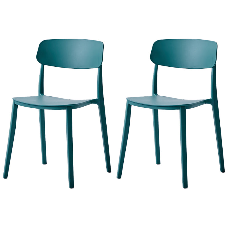 Chaise latérale de restaurant en plastique scandinave, couleurs bonbon, chaise de salle à manger à dossier ouvert