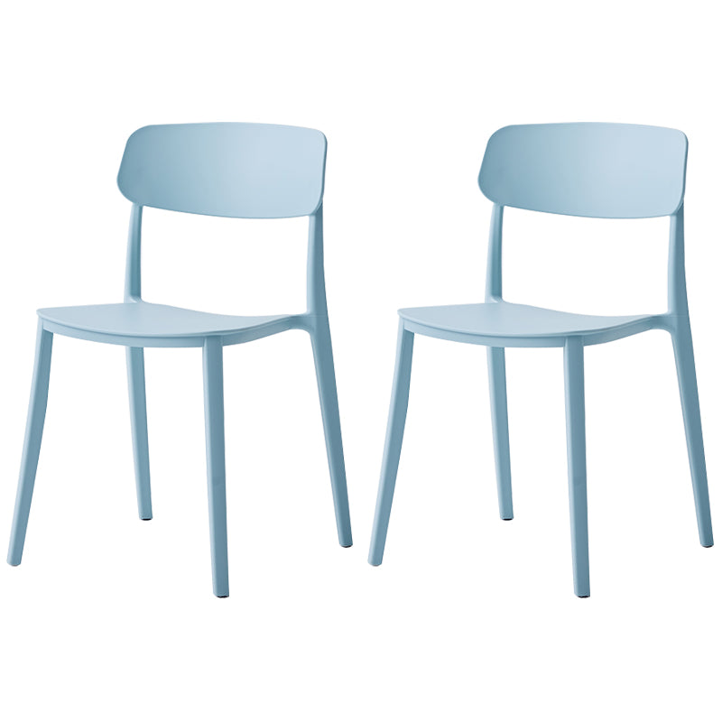 Chaise latérale de restaurant en plastique scandinave, couleurs bonbon, chaise de salle à manger à dossier ouvert
