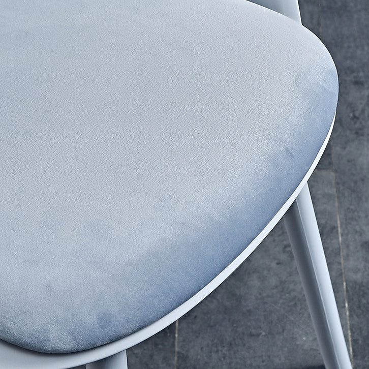 Contemporary Plastic Restaurant Arm Chair Matte Finish Solid Back Dining Chair (Set of 4)