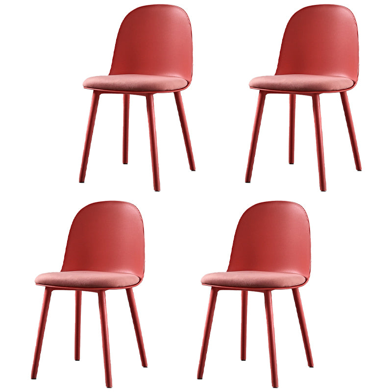 Chaise d'appoint de restaurant scandinave en plastique, finition mate, chaise de salle à manger Parsons (Ensemble de 4)