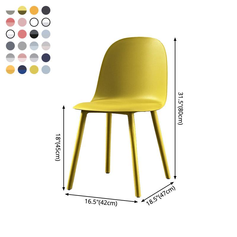 Chaise d'appoint de restaurant scandinave en plastique, finition mate, chaise de salle à manger Parsons (Ensemble de 4)