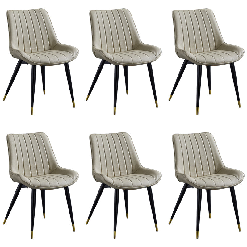 Silla lateral de cuero escandinavo para restaurante Silla de comedor Parsons con acabado mate