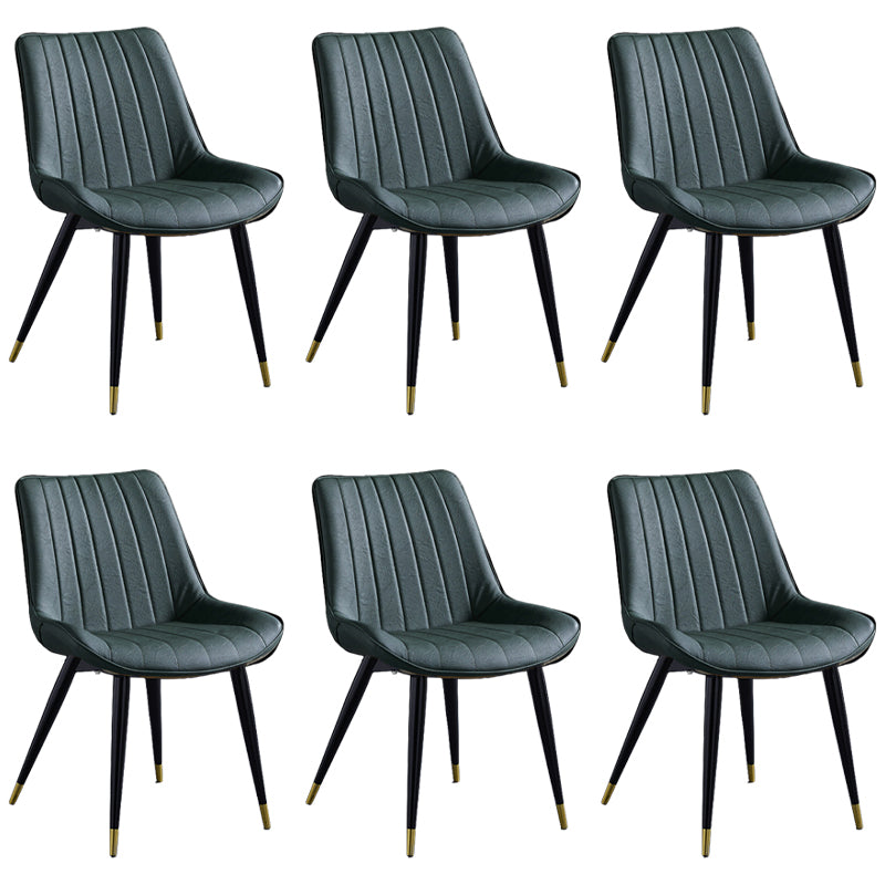 Silla lateral de cuero escandinavo para restaurante Silla de comedor Parsons con acabado mate