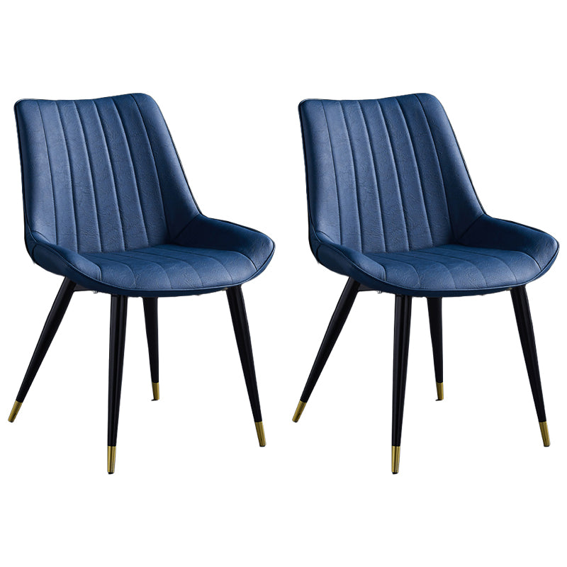 Silla lateral de cuero escandinavo para restaurante Silla de comedor Parsons con acabado mate