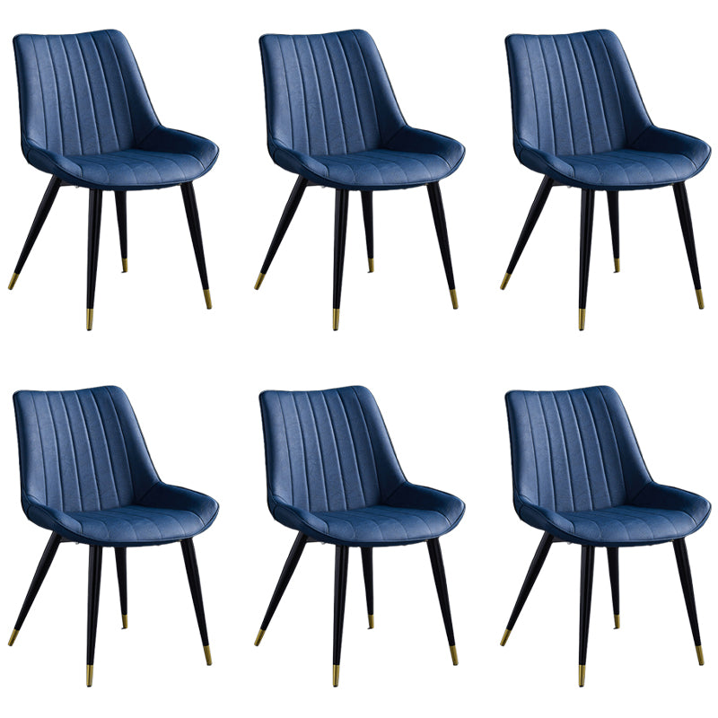 Silla lateral de cuero escandinavo para restaurante Silla de comedor Parsons con acabado mate