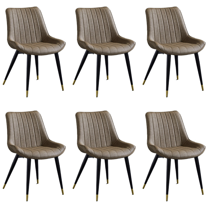Silla lateral de cuero escandinavo para restaurante Silla de comedor Parsons con acabado mate