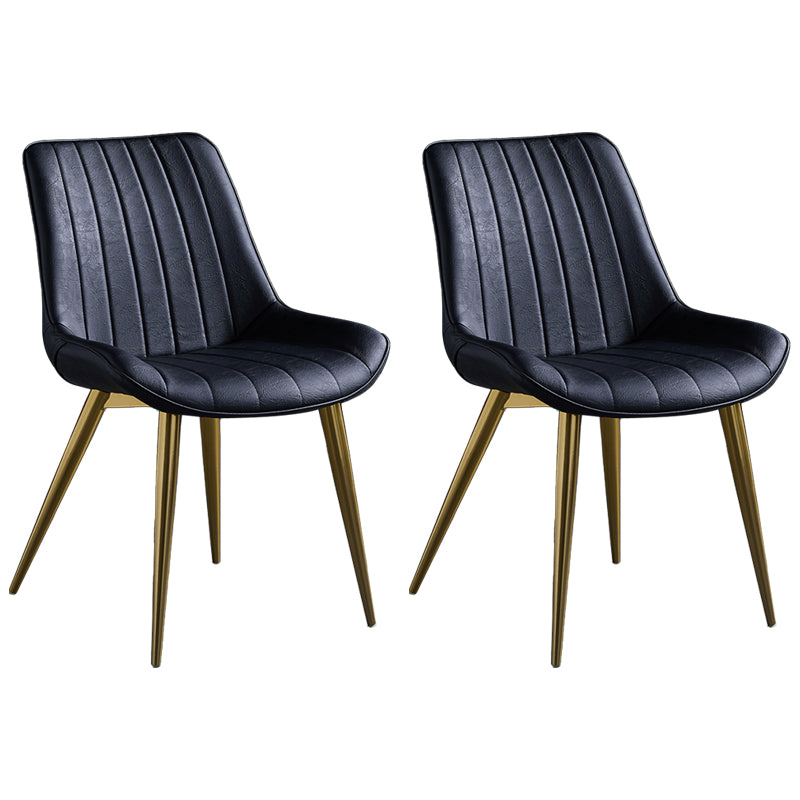 Silla lateral de cuero escandinavo para restaurante Silla de comedor Parsons con acabado mate