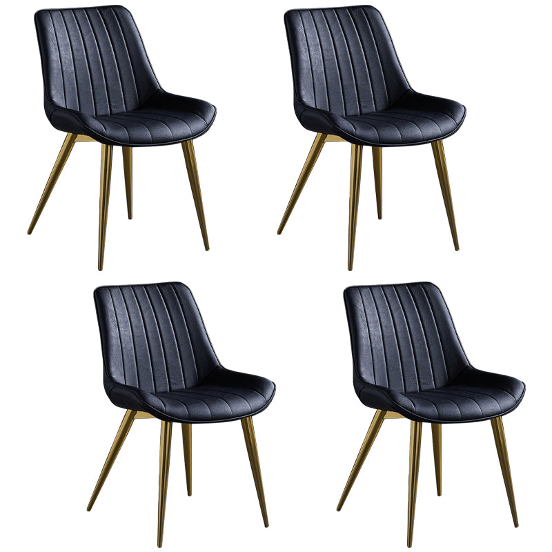 Silla lateral de cuero escandinavo para restaurante Silla de comedor Parsons con acabado mate