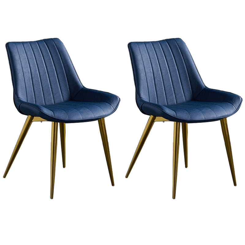Silla lateral de cuero escandinavo para restaurante Silla de comedor Parsons con acabado mate