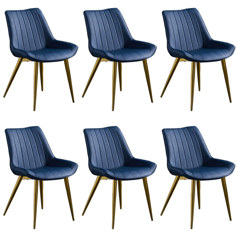 Silla lateral de cuero escandinavo para restaurante Silla de comedor Parsons con acabado mate