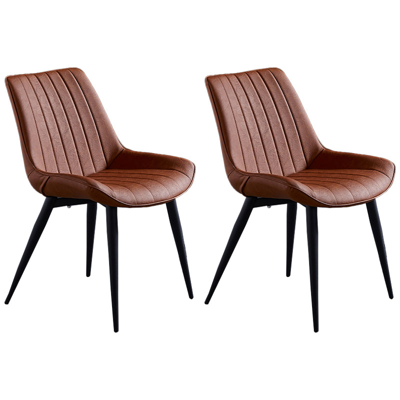 Chaise d'appoint de restaurant en cuir scandinave, finition mate, chaise de salle à manger Parsons