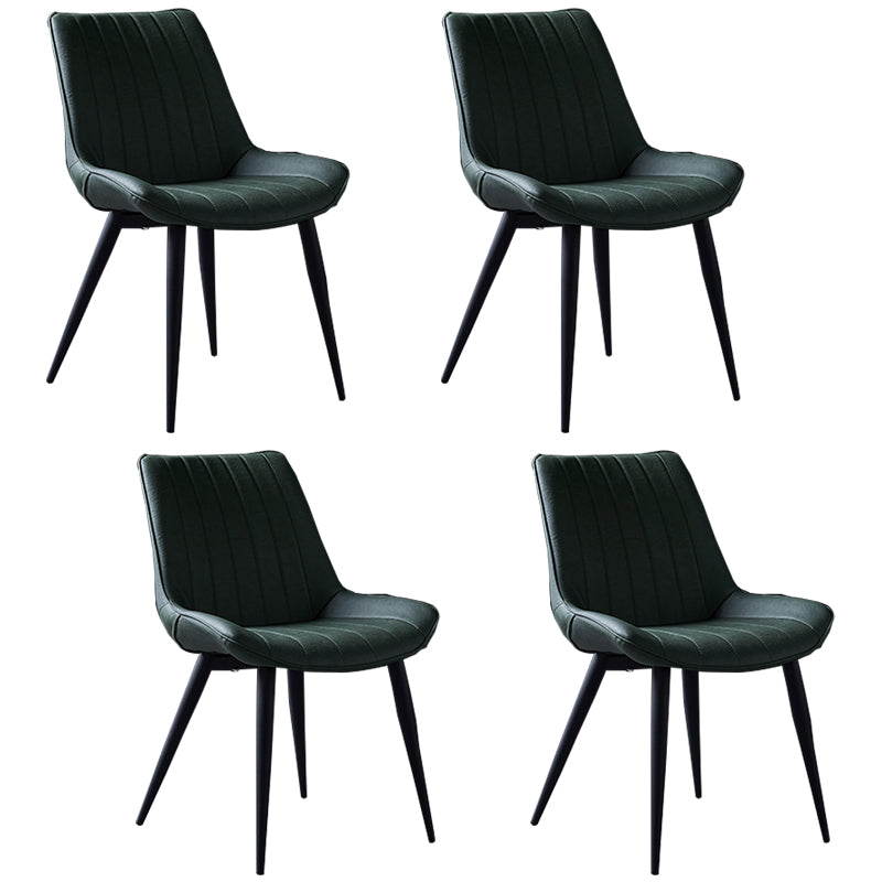 Silla lateral de cuero escandinavo para restaurante Silla de comedor Parsons con acabado mate