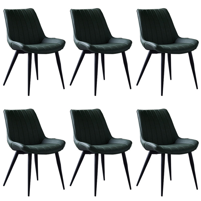 Silla lateral de cuero escandinavo para restaurante Silla de comedor Parsons con acabado mate