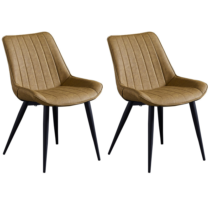 Chaise d'appoint de restaurant en cuir scandinave, finition mate, chaise de salle à manger Parsons