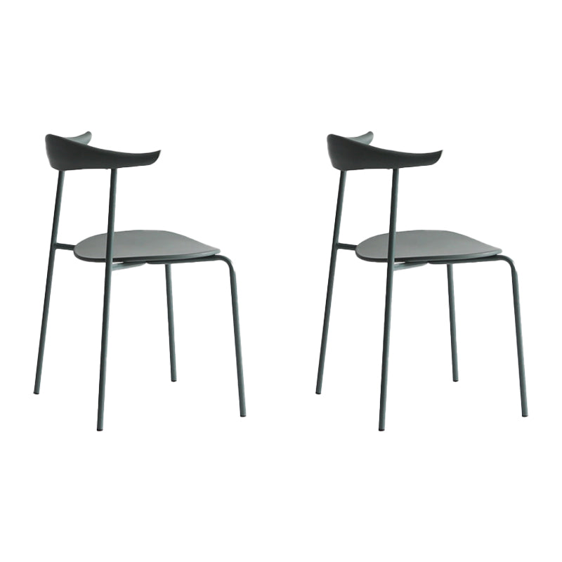 Minimalistische stijl Open achterkant Dining Side Chair Less Dining zijstoel voor huis (set van 2)