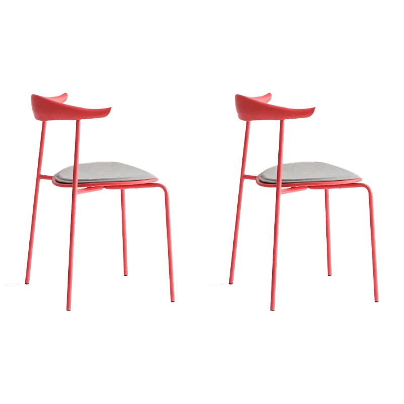 Minimalistische stijl Open achterkant Dining Side Chair Less Dining zijstoel voor huis (set van 2)