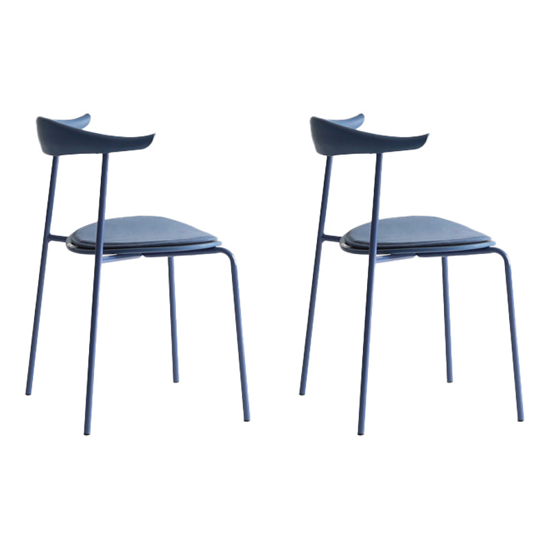 Minimalistische stijl Open achterkant Dining Side Chair Less Dining zijstoel voor huis (set van 2)