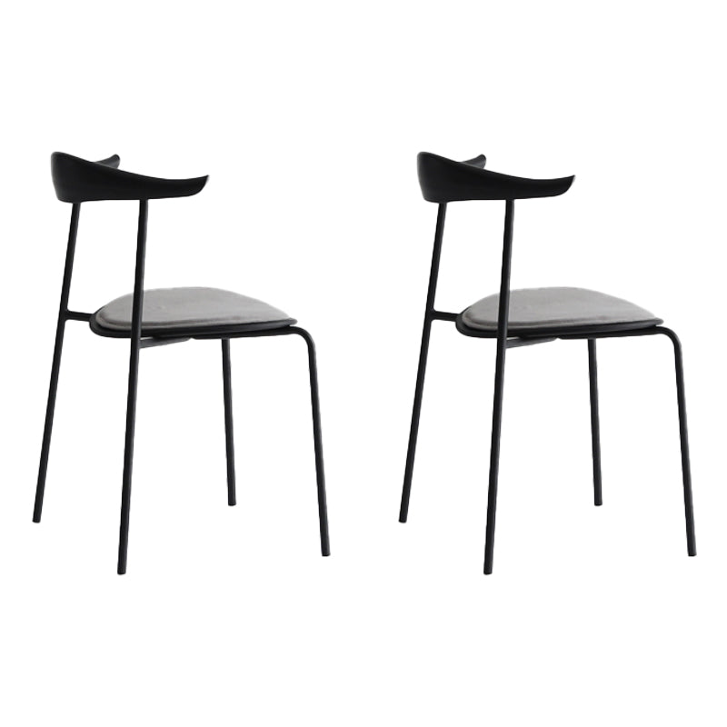 Minimalistische stijl Open achterkant Dining Side Chair Less Dining zijstoel voor huis (set van 2)