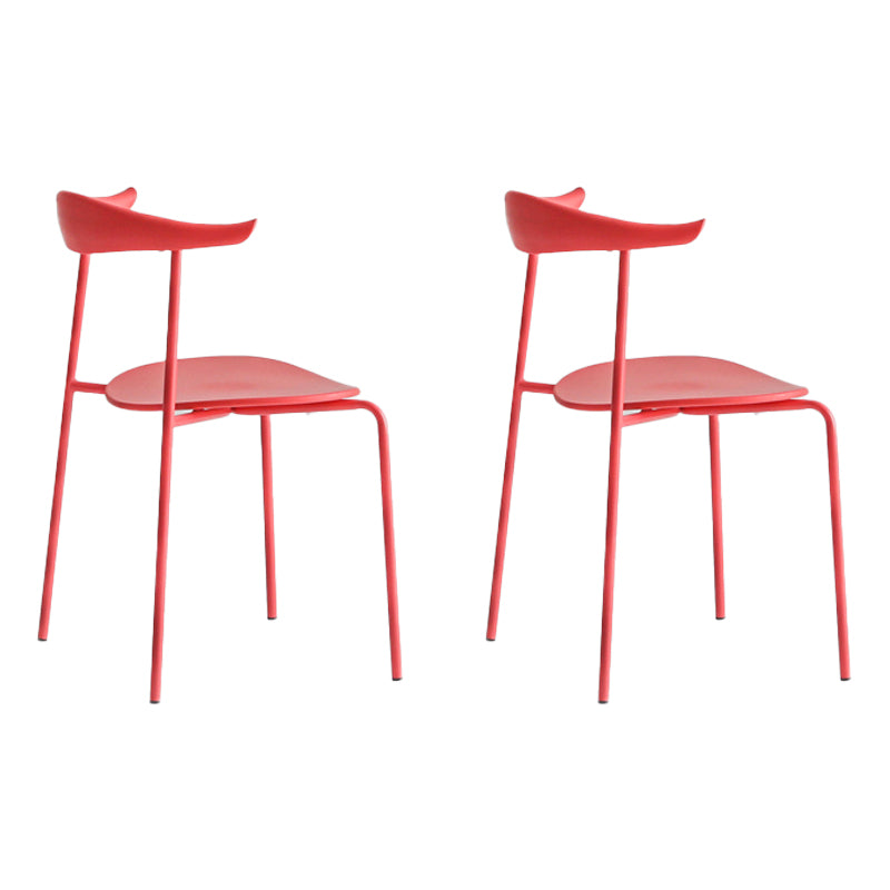Minimalistische stijl Open achterkant Dining Side Chair Less Dining zijstoel voor huis (set van 2)