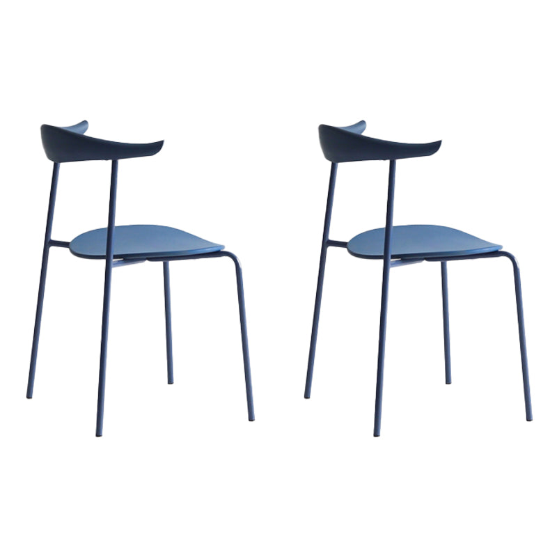 Minimalistische stijl Open achterkant Dining Side Chair Less Dining zijstoel voor huis (set van 2)
