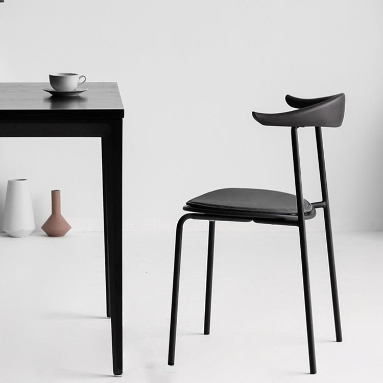 Minimalistische stijl Open achterkant Dining Side Chair Less Dining zijstoel voor huis (set van 2)