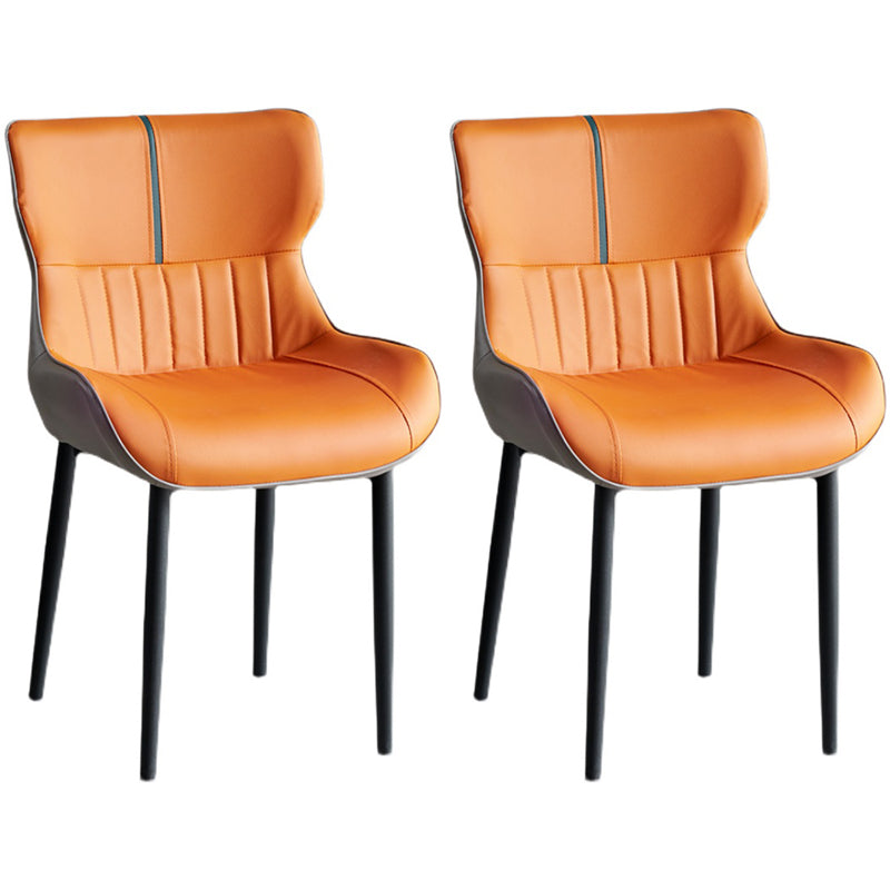 Fauteuils de salle à manger en cuir de Style minimaliste, chaise Parsons à oreilles pour la maison
