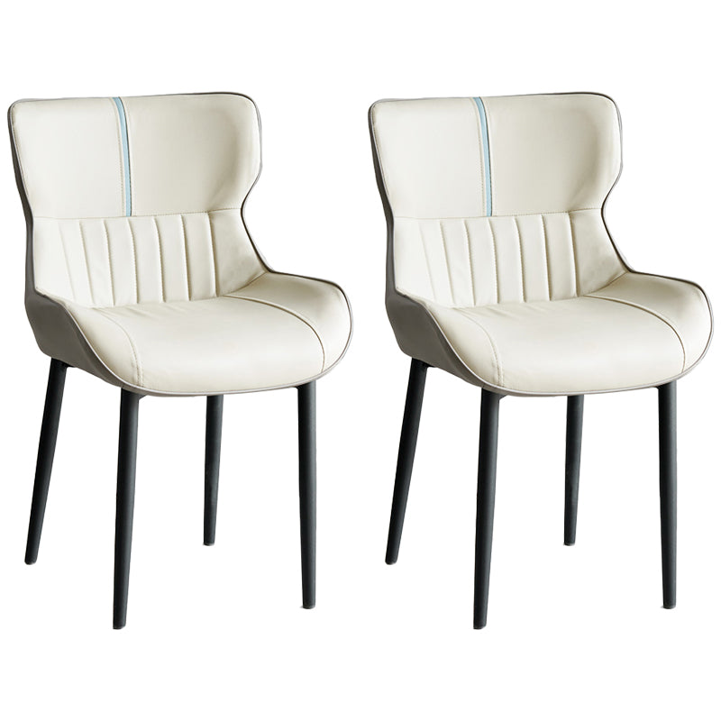 Fauteuils de salle à manger en cuir de Style minimaliste, chaise Parsons à oreilles pour la maison