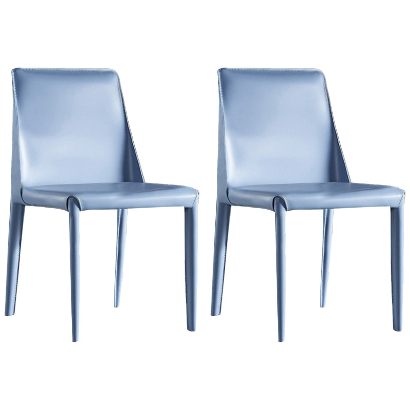 Chaise d'appoint de restaurant en cuir de style designer, chaise de salle à manger Parsons au fini mat (Ensemble de 2)