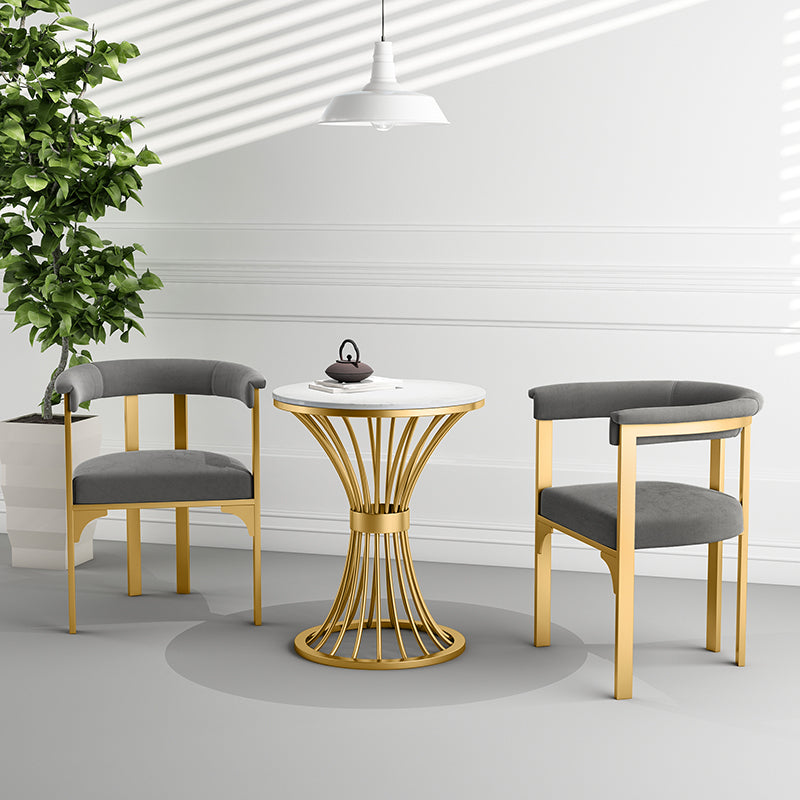 Sillas de comedor tapizadas de estilo escandinavo, sin brazos, con respaldo abierto (juego de 2)