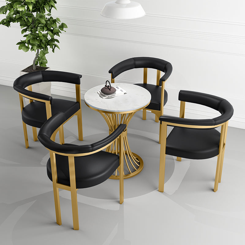 Sillas de comedor tapizadas de estilo escandinavo, sin brazos, con respaldo abierto (juego de 2)