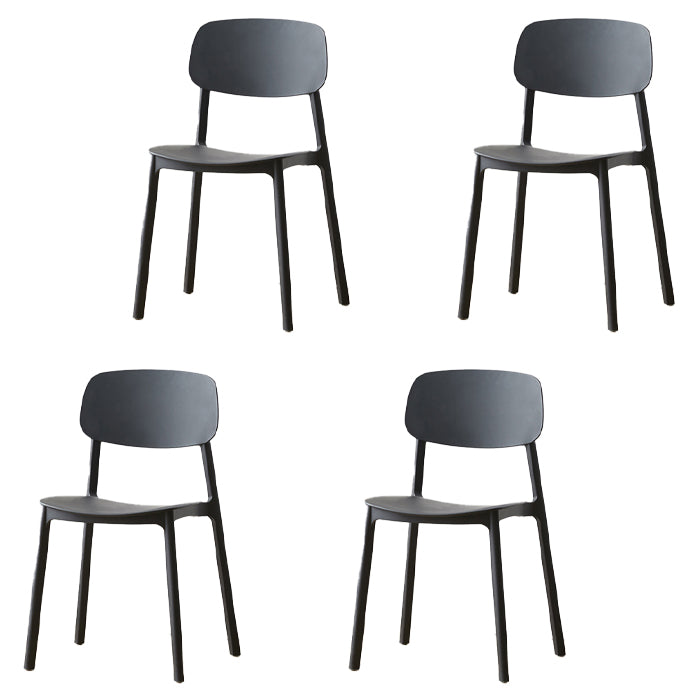Silla auxiliar de plástico escandinavo para sala de conferencias, silla de comedor con respaldo abierto (juego de 4)