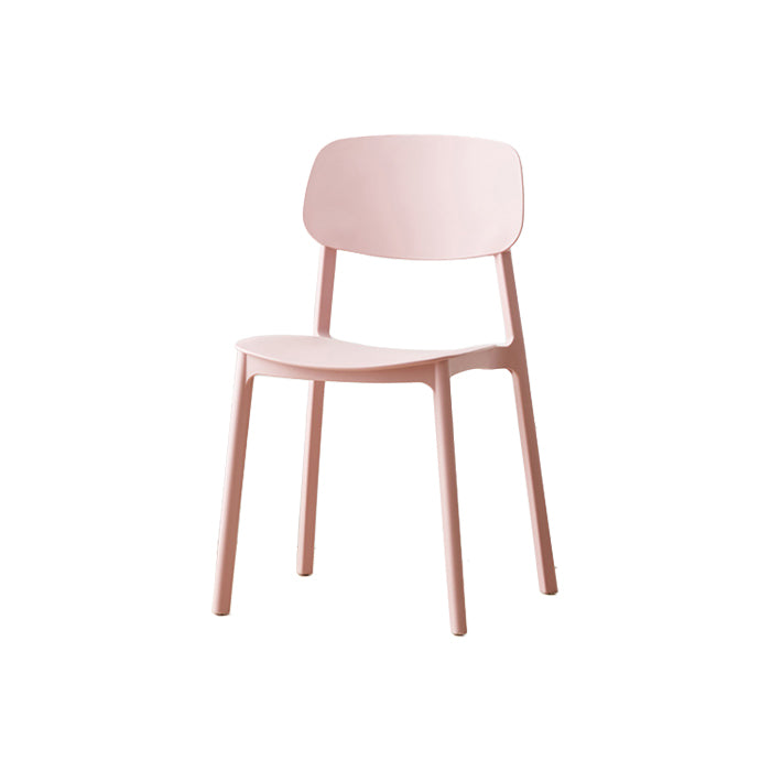 Chaise d'appoint scandinave en plastique pour salle de conférence, chaise de salle à manger à dossier ouvert (Ensemble de 4)
