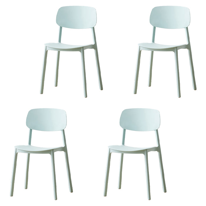 Chaise d'appoint scandinave en plastique pour salle de conférence, chaise de salle à manger à dossier ouvert (Ensemble de 4)