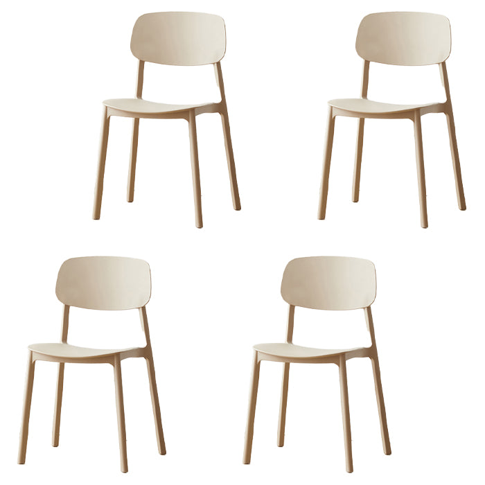 Silla auxiliar de plástico escandinavo para sala de conferencias, silla de comedor con respaldo abierto (juego de 4)
