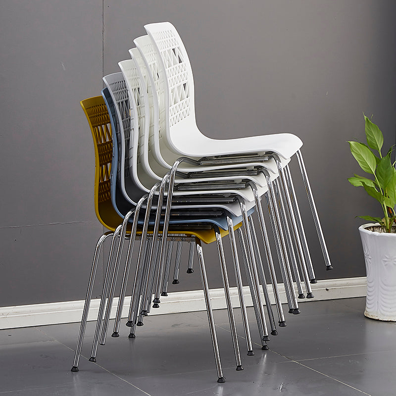 Sillas sin brazos apilables de estilo moderno, silla lateral con respaldo sólido