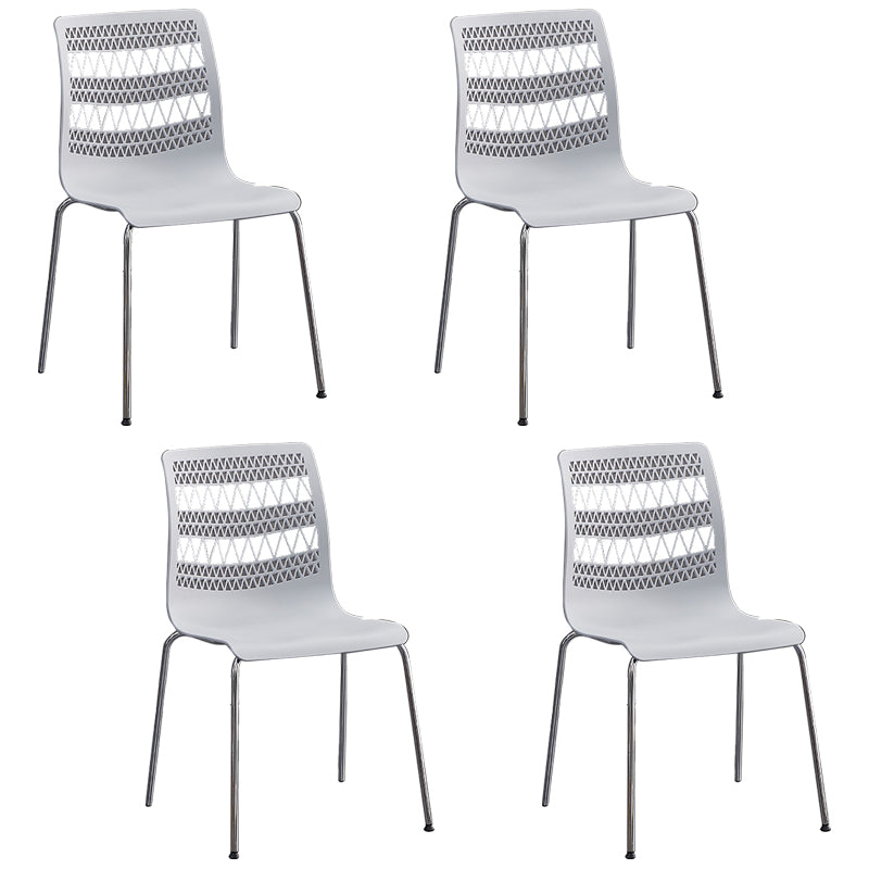 Sillas sin brazos apilables de estilo moderno, silla lateral con respaldo sólido