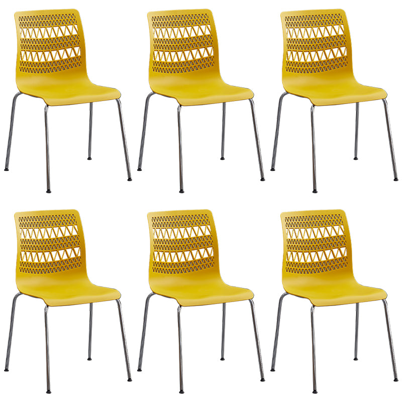 Sillas sin brazos apilables de estilo moderno, silla lateral con respaldo sólido