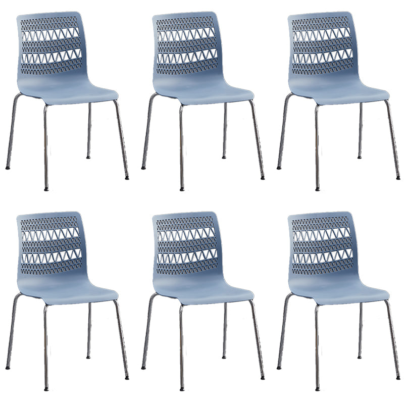 Sillas sin brazos apilables de estilo moderno, silla lateral con respaldo sólido